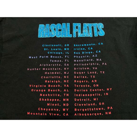 Rascal Flatts 2019 Tour T-Shirt Size L Black Band Tee Concert Dates Graphic - Picture 5 of 8